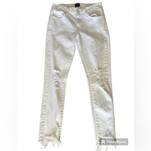 Just Black White Skinny Distressed Cool Jeans Ripped Size 26